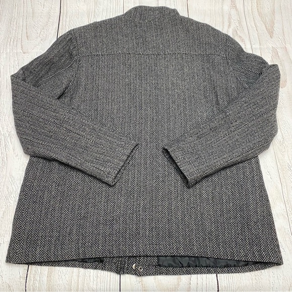 Kenneth Cole Men's Herringbone Field Jacket Coat Wool blend - Black and Gray XL - Picture 7 of 12